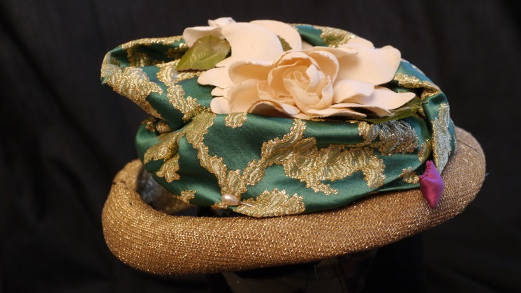 Gold-banded camellia hat by Nick Savage