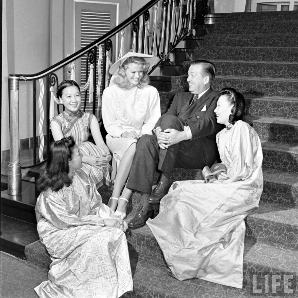 Publicity photo of Li Ling-Ai, with K.T. Stevens, James Blaine, Lee Ya Ching, and unidentified Chinese woman