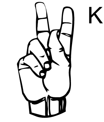 The Sign Language for the letter K