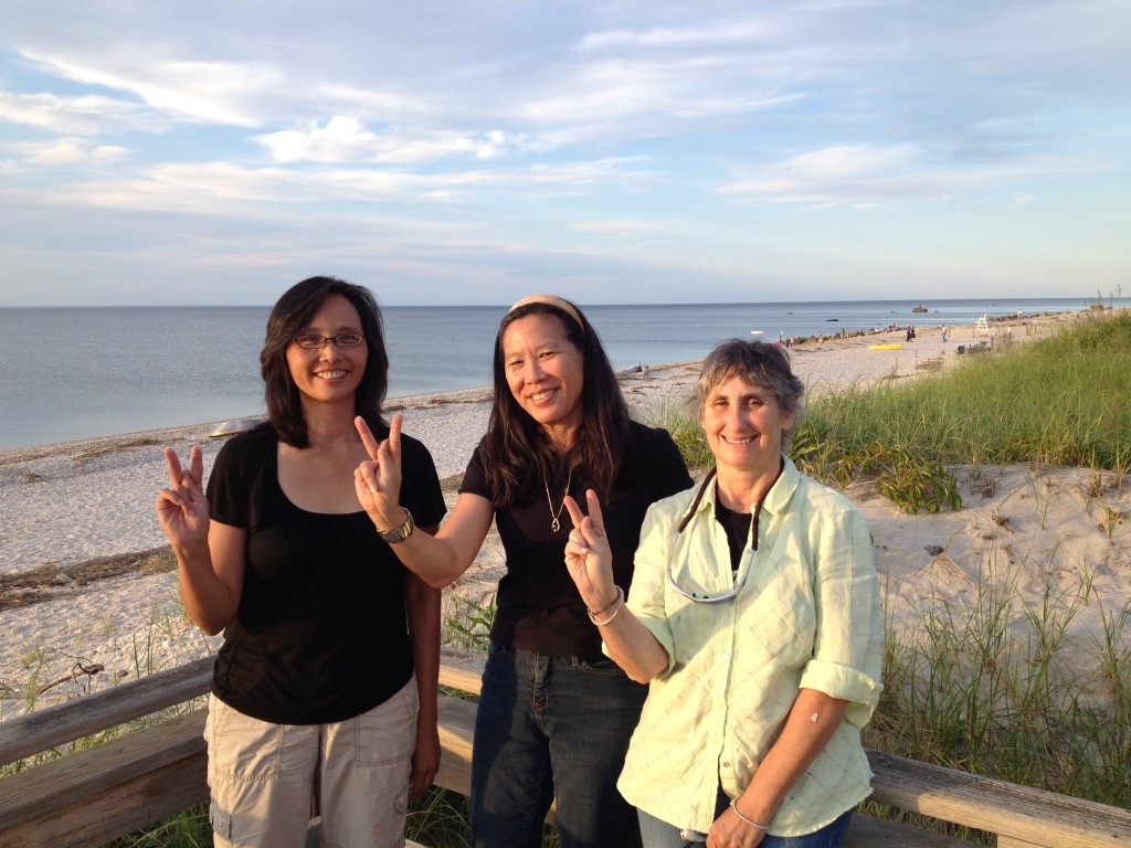 Judy Wu, author of DR. MOM CHUNG, took time out from her Port Jefferson vacation to sit for a great interview. Ruth Bonomo pitched in as DP on short notice, providing wheels, camera and lights. Judy's family fed us a great spaghetti dinner beachside. Signing K for KUKAN!